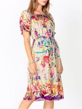 SILK•Johnny Was Floral  Dress